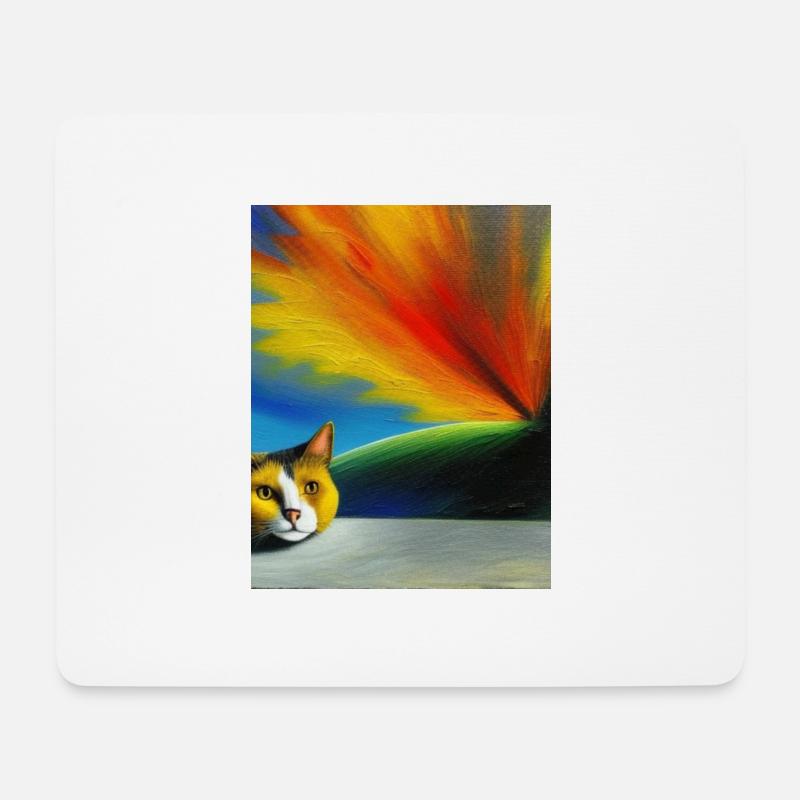 katze - Mousepad (Querformat) - Weiß