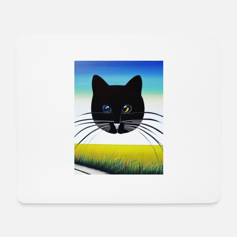 Katze - Mousepad (Querformat) - Weiß