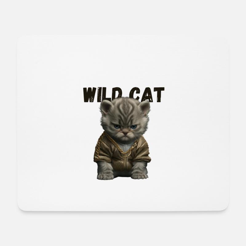 Wild Cat - Mouse Pad (horizontal) - white