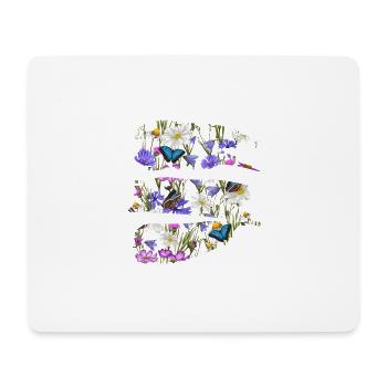 Fleurs printanières - Réveil printanier - Tapis de souris (format paysage) - blanc - Devant