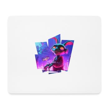 Rabbit Dj - Mousepad (Querformat) - Weiß - Vorne