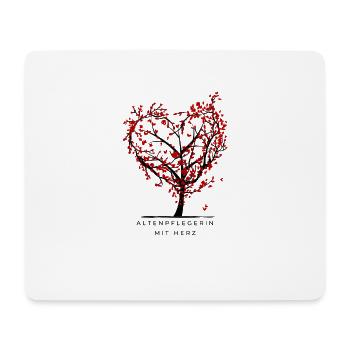 Altenpflegerin mit Herz Baum Herzen Pflege Blätter - Mousepad (Querformat) - Weiß - Vorne