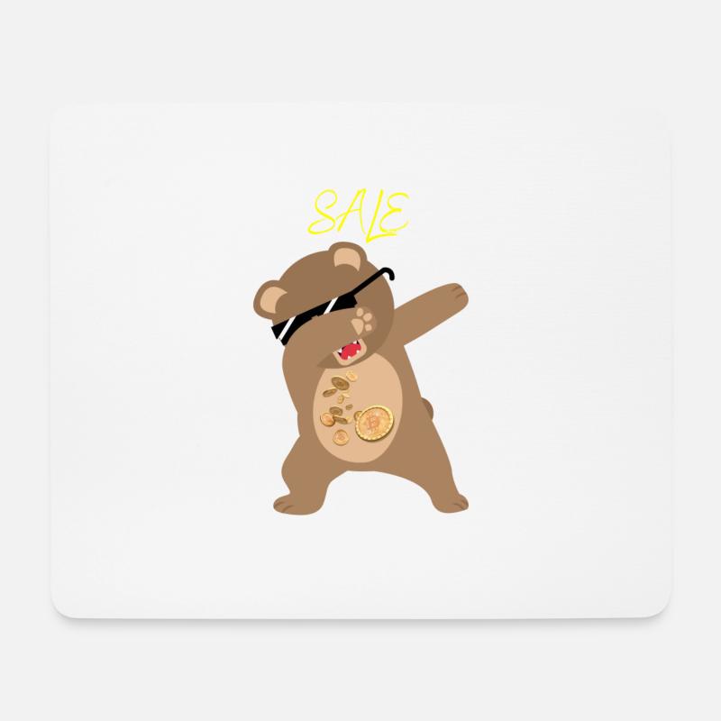 Bitcoinbär - Mousepad (Querformat) - Weiß