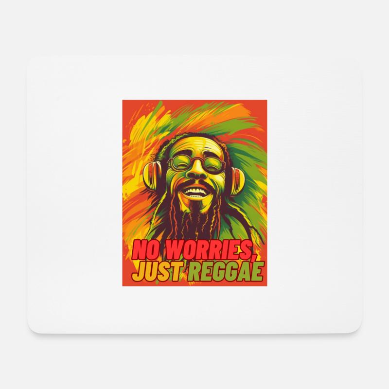 No Worries, Just Reggae! Fun T Shirt - Mousepad (Querformat) - Weiß