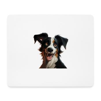 Bande dessinée Border Collie - Tapis de souris (format paysage) - blanc - Devant