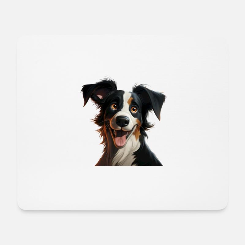Border Collie Comic - Mousepad (Querformat) - Weiß