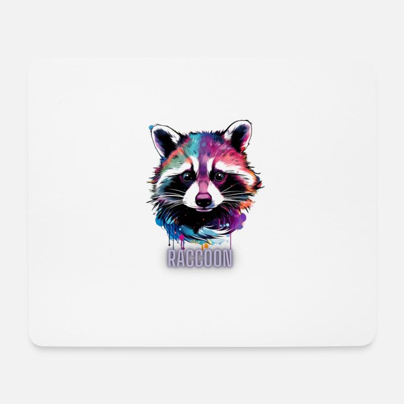 Waschbär, Waschbär. - Mousepad (Querformat) - Weiß