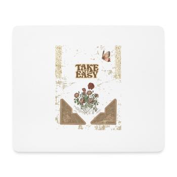 Vintage-Design- TAKE IT EASY - Mousepad (Querformat) - Weiß - Vorne