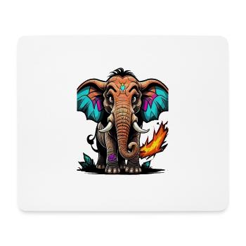 Graffiti Elefant - Mousepad (Querformat) - Weiß - Vorne