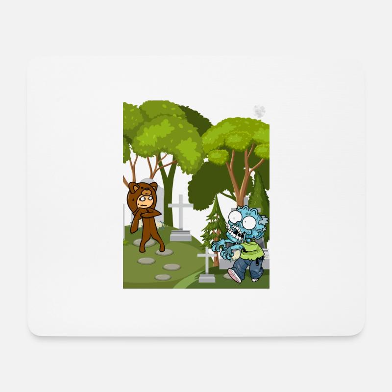 Friedhof der Zombies - Mousepad (Querformat) - Weiß