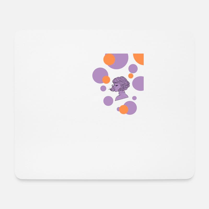 Girl Side View Cosmic Sweater - Mousepad (Querformat) - Weiß