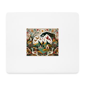 Trees, Mountains and Geometric Hand - Mouse Pad (horizontal) - white - Front