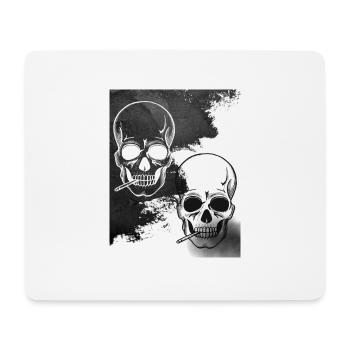 Smoking Skeletton - Mousepad (Querformat) - Weiß - Vorne