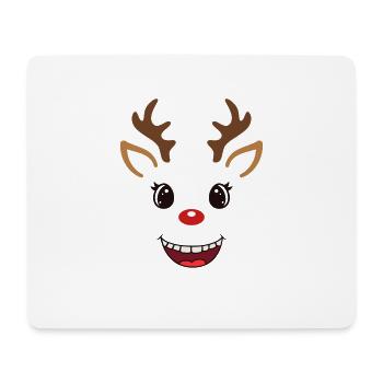 Sourire de renne - Tapis de souris (format paysage) - blanc - Devant