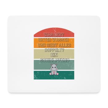 Retro Nilpferd - Mousepad (Querformat) - Weiß - Vorne