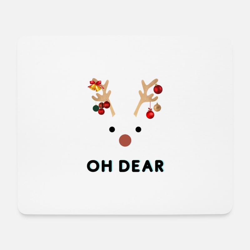 oh deer - oh dear Christmas motif with reindeer - Mouse Pad (horizontal) - white