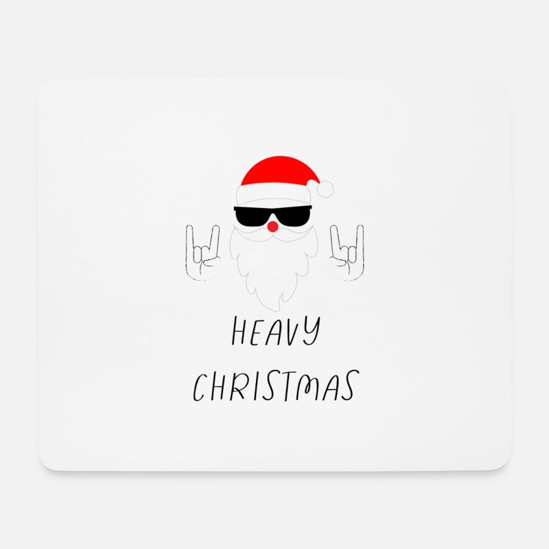 Heavy Christmas Rock an Roll Christmas Full Beard - Mouse Pad (horizontal) - white