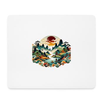 Vibrant Chinese Folk Landscape - Mouse Pad (horizontal) - white - Front