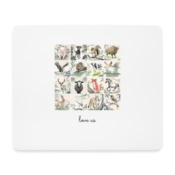 Aimez-nous Collage - Tapis de souris (format paysage) - blanc - Devant