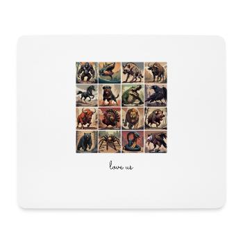Liebe uns Collage 4 - Mousepad (Querformat) - Weiß - Vorne
