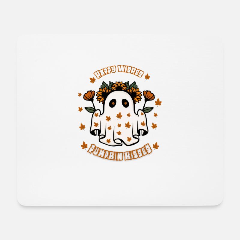 Happy Wishes Pumpkin Kisses - Mousepad (Querformat) - Weiß