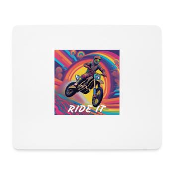 Ride it - Motocross - Mousepad (Querformat) - Weiß - Vorne