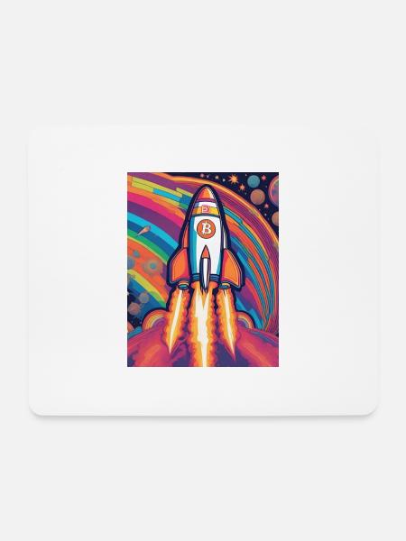 Bitcoin to the moon - Mouse Pad (horizontal) - white
