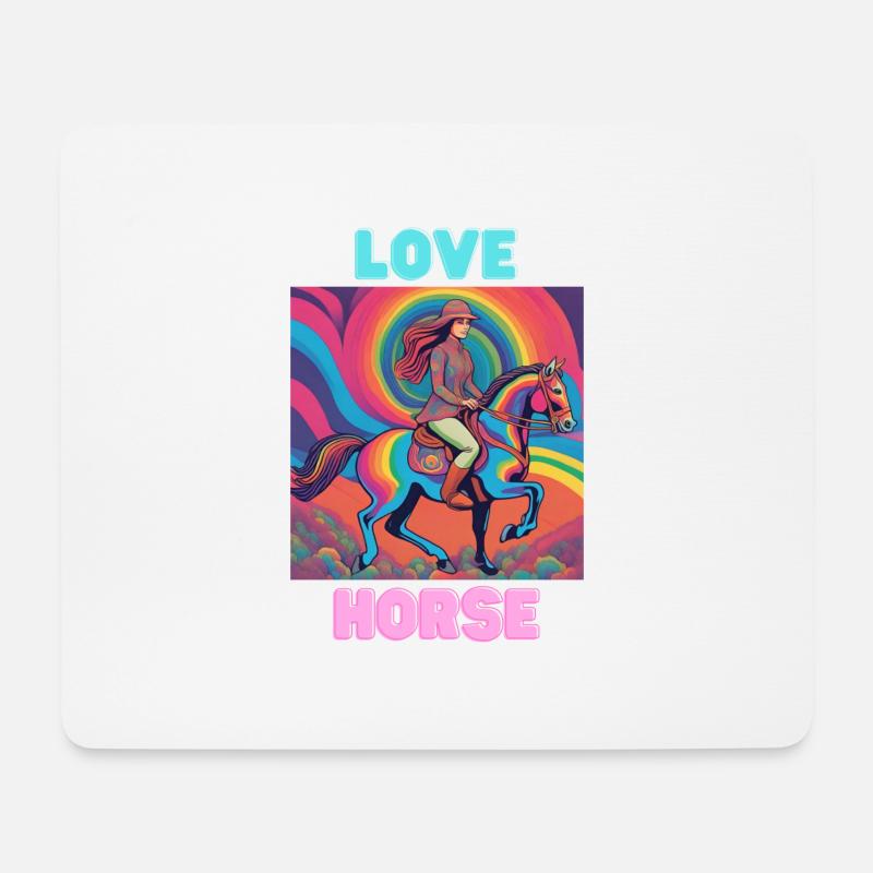 Horse Love - Mousepad (Querformat) - Weiß
