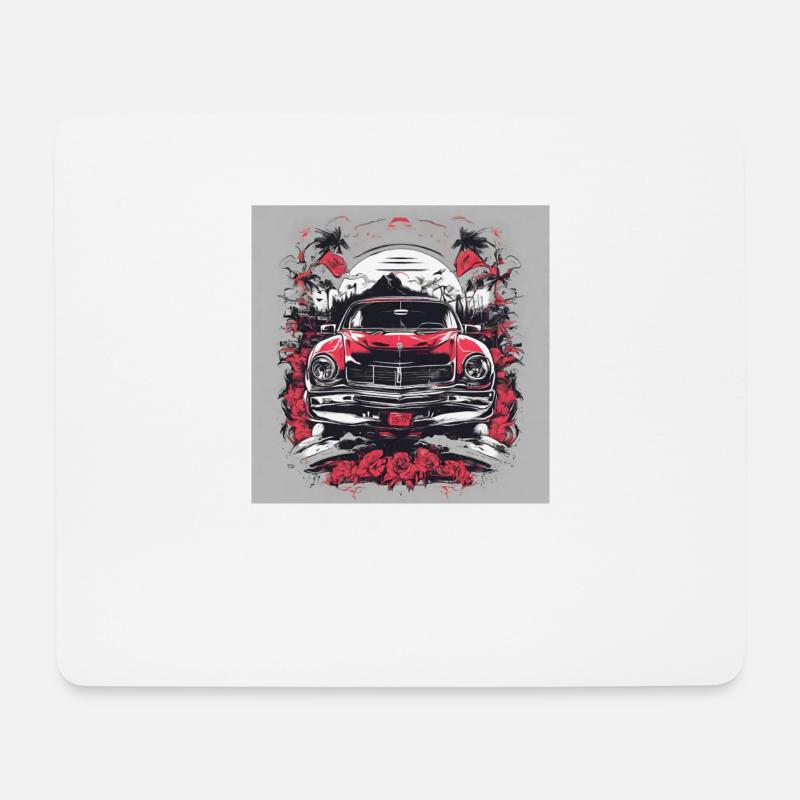 Red Car - Mouse Pad (horizontal) - white