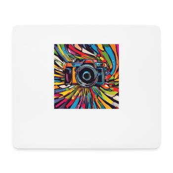 Appareil photo coloré - Tapis de souris (format paysage) - blanc - Devant
