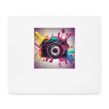 Appareil photo coloré - Tapis de souris (format paysage) - blanc - Devant