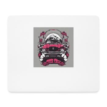 Pinkes Auto - Mousepad (Querformat) - Weiß - Vorne