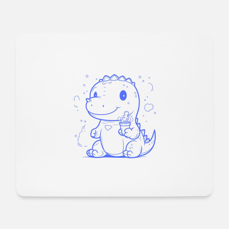 süßer Dinosaurier - Mousepad (Querformat) - Weiß