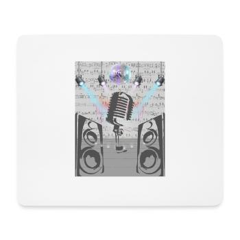 Microphone pour l’amour de la musique - Tapis de souris (format paysage) - blanc - Devant