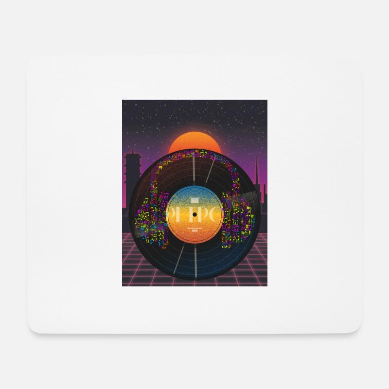 Liebe zur Musik Schallplatte/Kopfhörer - Mousepad (Querformat) - Weiß