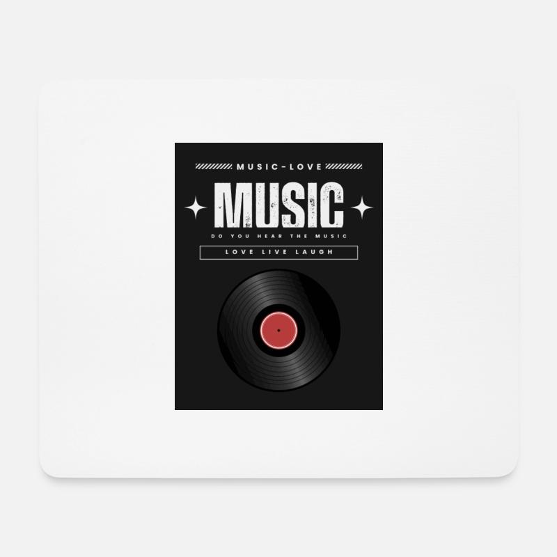Liebe zur Musik Schalplatte - Mousepad (Querformat) - Weiß