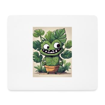 Monastera Blumentopf Buddy - Mousepad (Querformat) - Weiß - Vorne