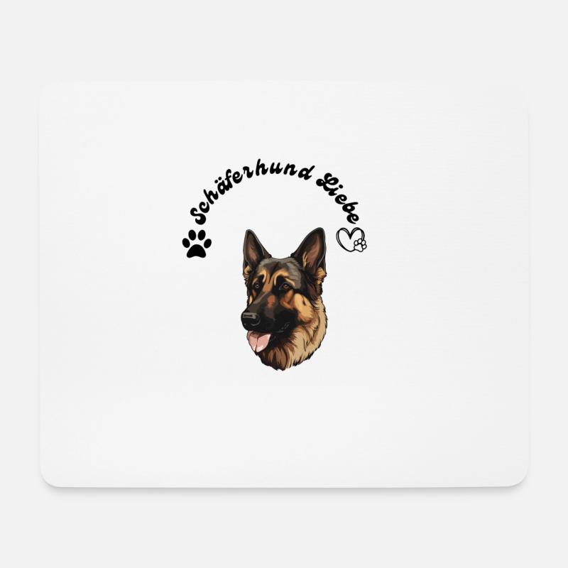 Schäferhund Liebe - Mousepad (Querformat) - Weiß