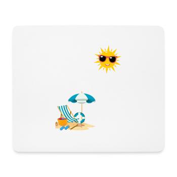 Soleil au bord de plage - Tapis de souris (format paysage) - blanc - Devant