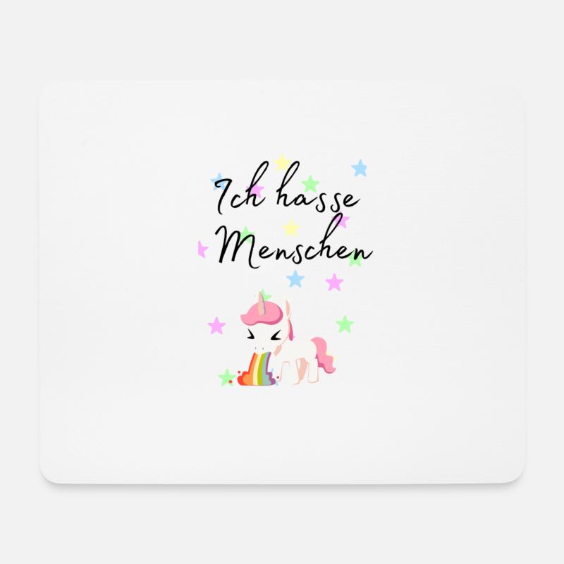Ich hasse Menschen Unicorn - Mousepad (Querformat) - Weiß
