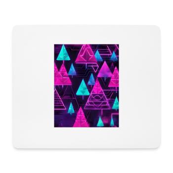 Neon-Tannenbäume im Cyberpunk-Stil - Mousepad (Querformat) - Weiß - Vorne