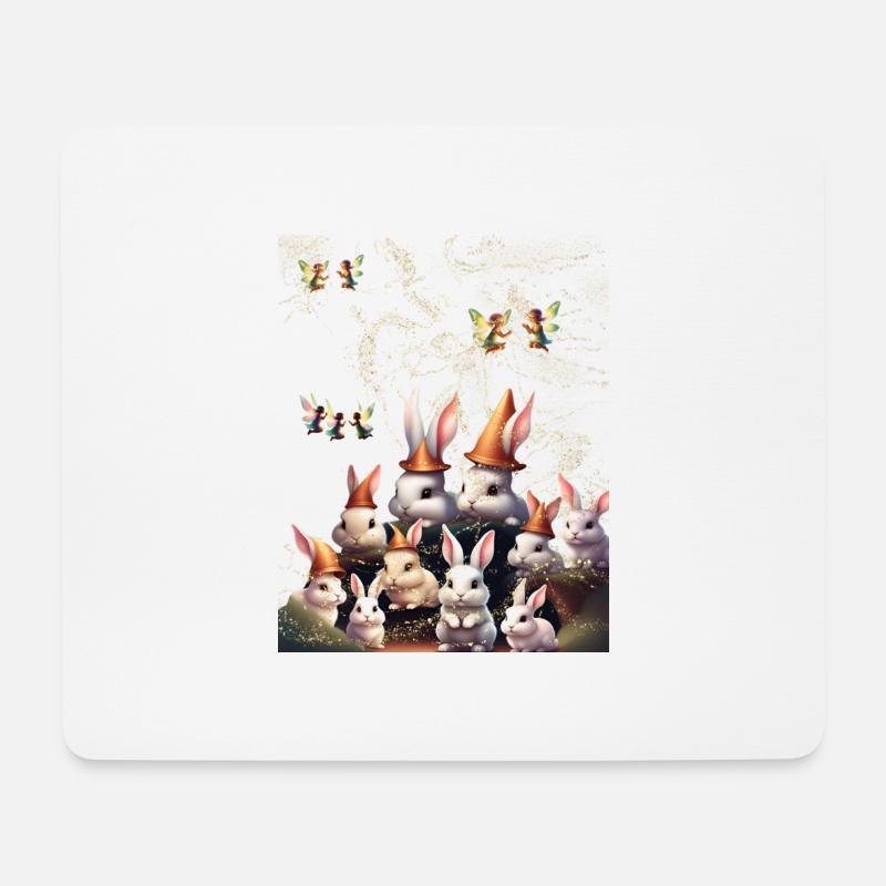 Bunnies and fairies - Mouse Pad (horizontal) - white