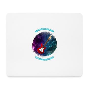 Coole Gitarre Rot im Galaxy-Hintergrund mit Spruch - Mousepad (Querformat) - Weiß - Vorne