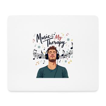 Musik ist meine Therapie - Mousepad (Querformat) - Weiß - Vorne