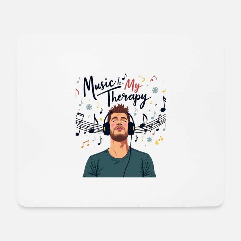 Musik ist meine Therapie - Mousepad (Querformat) - Weiß