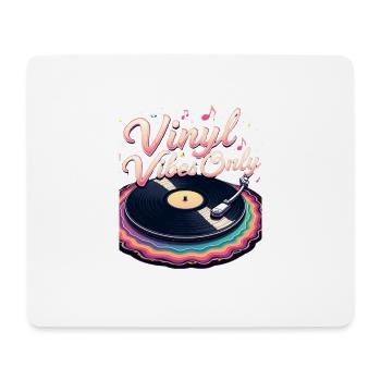 Nur Vinyl Vibes - Mousepad (Querformat) - Weiß - Vorne