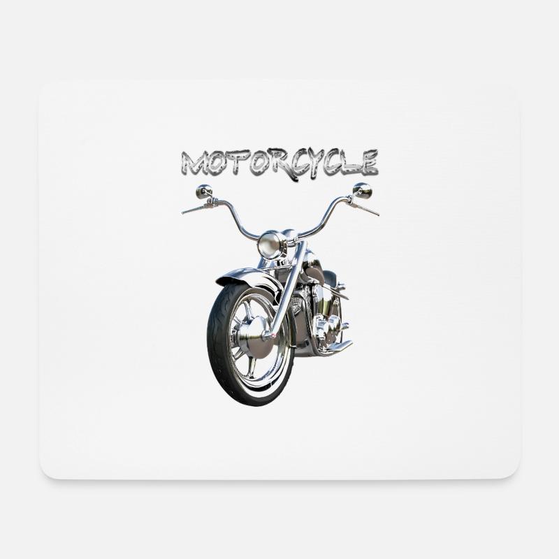 Bike in chrom - Mousepad (Querformat) - Weiß