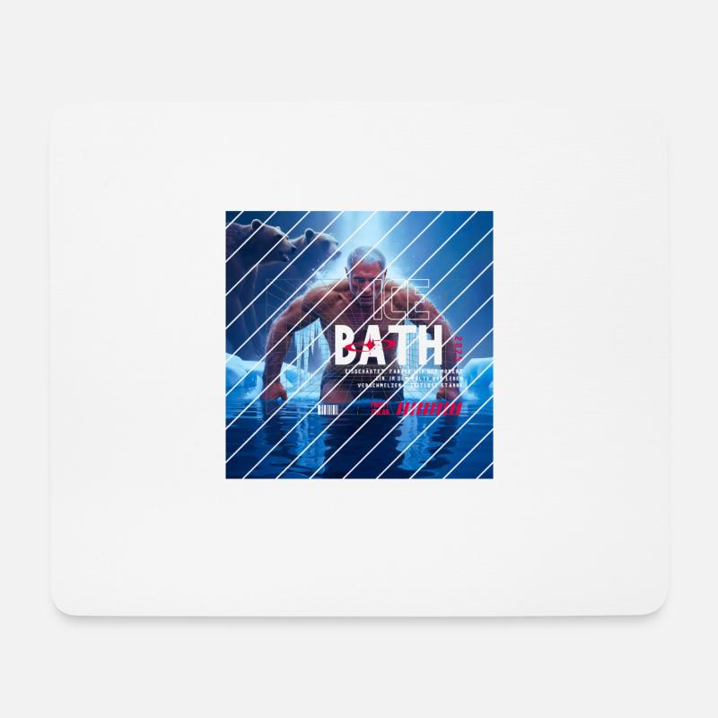 Eisbad - Mousepad (Querformat) - Weiß