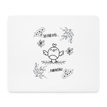 Früher Vogel mit Attitüde - Mousepad (Querformat) - Weiß - Vorne