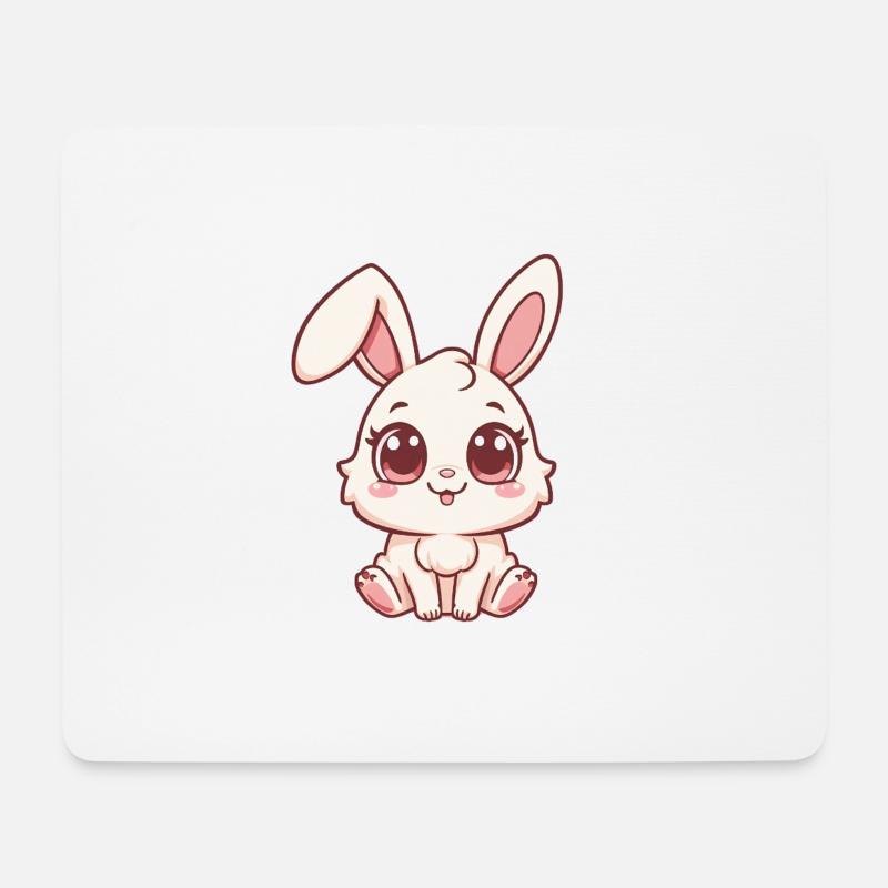 Kuscheliges Bunny-Design in Pastell - Mousepad (Querformat) - Weiß